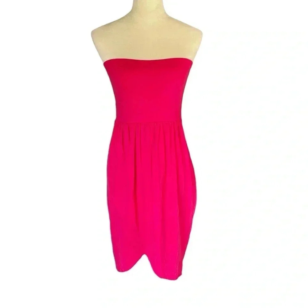 Susana Monaco Dress Women Size S Strapless Beachy Hot Pink Sweetheart Strapless